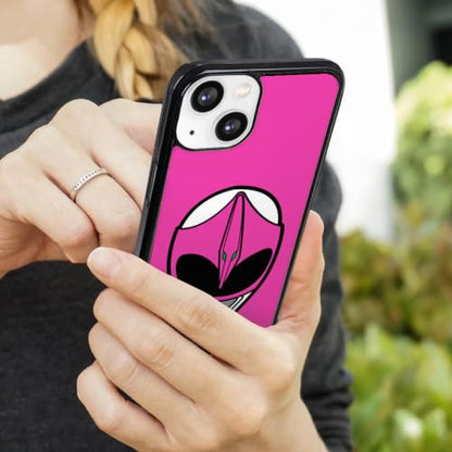 Power Rangers Pink Ranger Helmet Protective Slim Fit Plastic Bumper Case - color: iPhone 13 (Fits 6.1 Inch Display)