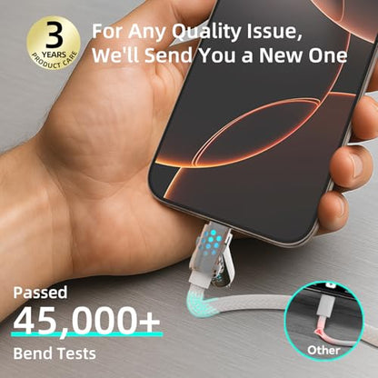 MFish Coiled 4 in 1 USB C Cable, 6.6FT Fast Charging Cable - color: White(4-in-1 Coiled)