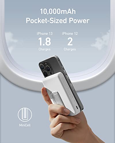 Anker 633 Magnetic Power Bank with Stand, 10,000mAh Portable Charger - color: White
