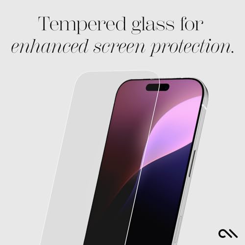 Case-Mate iPhone 16 Pro Max Screen Protector - Anti-Scratch Tempered Glass with Shatter Protection - Durable 9H Glass with Touch Sensitivity, Ultra High Clarity, Case Friendly, Easy to Apply - Clear - size: iPhone 16 Pro Max