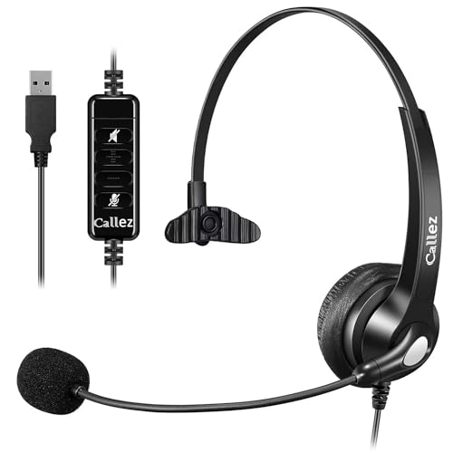 Callez USB Headset with Microphone Noise Cancelling & Audio Controls