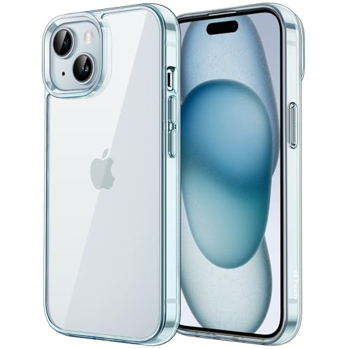 JETech Case for iPhone 15, Anti-Yellowing, Blue | Shockproof Protection, Scratch Resistant Hard PC Back, Durable Transparent TPU Bumper - color: Blue, size: iPhone 15