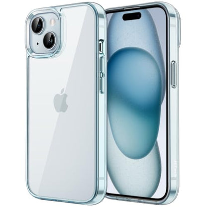 JETech Case for iPhone 15, Anti-Yellowing, Blue | Shockproof Protection, Scratch Resistant Hard PC Back, Durable Transparent TPU Bumper - color: Blue, size: iPhone 15