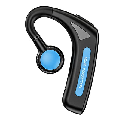 Open Ear Headphones Bluetooth Single Bone Conduction Wireless Earbuds with Earhooks Microphone Earphones Waterproof Long Battery Life Earpiece for Workout Running Sports Cycling Gym Android iOS Blue - color: Blue