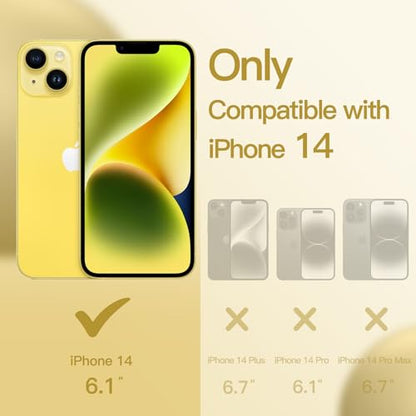 JETech Silicone Case for iPhone 14, Yellow | Silky Soft Touch, Shockproof Protection, Scratch Resistant, Microfiber Lining - color: Yellow, size: iPhone 14