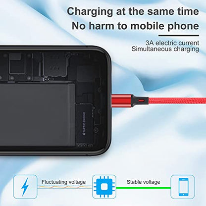 MJXIANG 4 in 1 Multi Charging Cable,4FT/2Pcs Universal 3A Fast Charger Cord