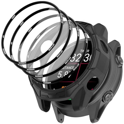 [1+4 Pack] Case with PMMA Screen Protector Compatible with Garmin Forerunner 570 42MM, Bumper Full Coverage Protective Soft Cases Face Cover for Forerunner 570 42MM - size: for Forerunner 570 42MM