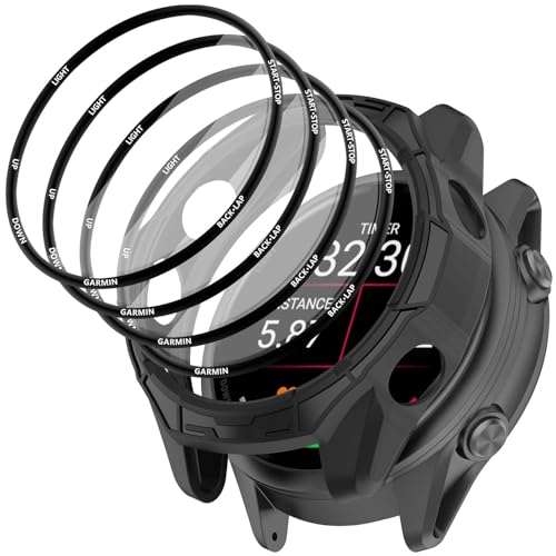 [1+4 Pack] Case with PMMA Screen Protector Compatible with Garmin Forerunner 570 47MM, Bumper Full Coverage Protective Soft Cases Face Cover for Forerunner 570 47MM - size: for Forerunner 570 47MM