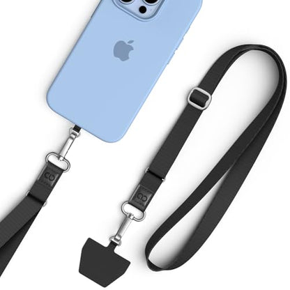 Lamicall Phone Lanyard Crossbody, Wide Adjustable Anti-Theft Strap 2 Pack - color: 1-black