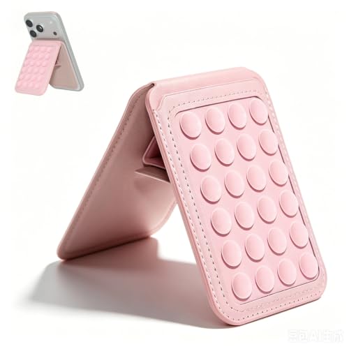 Aiivioll 4-in-1 Magnetic Grip Card Stand for MagSafe, Bare Phone Use, Pink - color: Pink