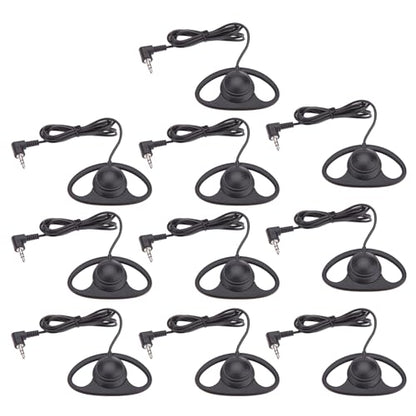 PUSOKEI D Shape Earpiece Headset, 3.5mm Single Side Earphone Hook Earbud, Ergonomic Single Ear Hook Headphone for VoIP Calls, Video Conferences, Multimedia Playback (10pcs) - size: 10pcs