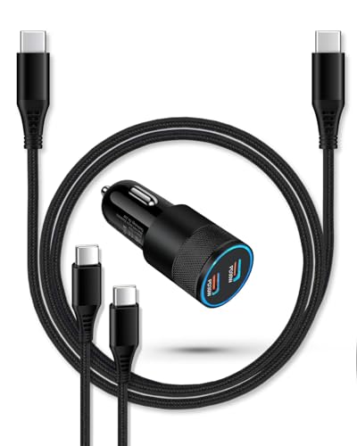 Super Fast Car Charger for Samsung Galaxy, 60w Dual-Port USB-C Car Charger