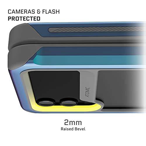 Ghostek Atomic Slim Galaxy Z Flip 4 Case - Clear Back with Iridescent Aluminum Bumper, Shockproof & Dual-Layer Protective Phone Case, Phone Cover Designed for 2022 Samsung Z Flip 4 (6.7") (Prismatic) - color: Prismatic, size: Galaxy Z Flip 4