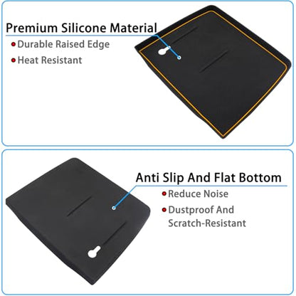 Center Console Silicone Mat Fit for Honda Pilot Accessories 2023-2026 - color: Orange