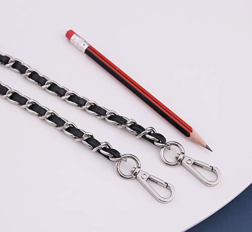 UnnFiko 43" DIY Bag Purse Chain Strap Replacement Crossbody Bag Straps Purse Accessories Straps Handmade Shoulder Bag Charms for Handbag Bags(Black & Silver, Metal Chain) - color: Black & Silver