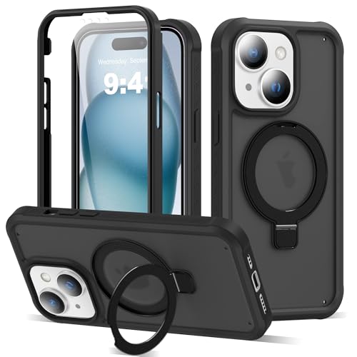 Compatible with iPhone 15 Plus Case with Stand 6.7",Black - color: Black, size: Iphone 15 Plus