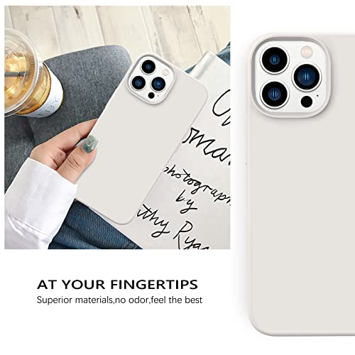 GUAGUA Compatible with iPhone 13 Pro Max Case 6.7 Inch Liquid Silicone Soft Gel Rubber Slim Microfiber Lining Cushion Texture Cover Shockproof Protective Phone Case for iPhone 13 Pro Max, Stone - color: Stone, size: iPhone 13 Pro Max