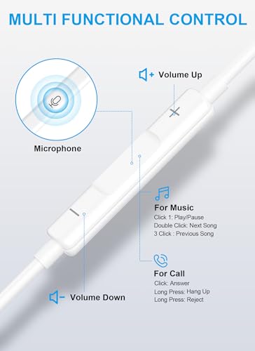 USB C Headphones for iPhone 17 16 15, 2 Packs Wired Earbuds USB C - size: 2 Pack