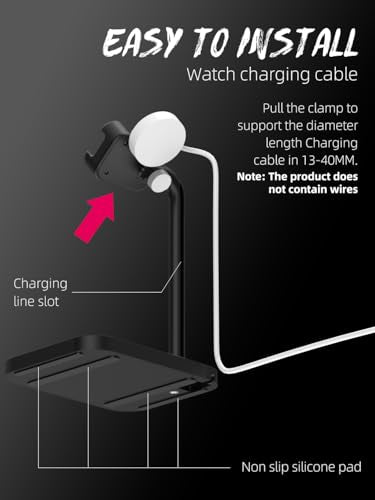Universal Smart Watch Dock,Adjustable Telescopic Charging Stand - color: Black Universal Watch Bracket
