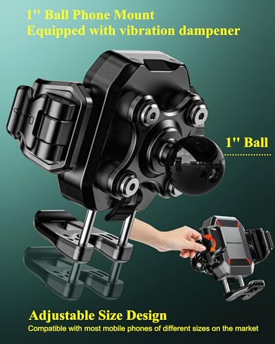BRCOVAN 1'' Ball Phone Mount Holder with Vibration Dampener, 1s Locking