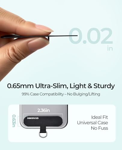 Phone Tether Tab for iPhone, Universal Cell Phone Lanyard Tabs Black Clear