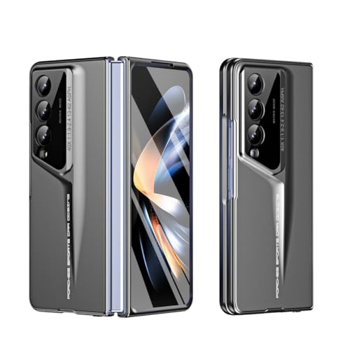 Smartphone Flip Cover for Samsung Galaxy Z Fold 4 Case with Built-in Screen Protector, Ultra Slim, Shockproof, Anti-Scratches, Hard PC Protective Phone Case for Galaxy Z Fold 4(Gray) - color: Gray