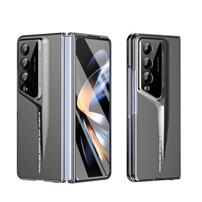 Smartphone Flip Cover for Samsung Galaxy Z Fold 4 Case with Built-in Screen Protector, Ultra Slim, Shockproof, Anti-Scratches, Hard PC Protective Phone Case for Galaxy Z Fold 4(Gray) - color: Gray