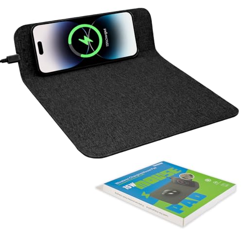Fast Wireless Charging Mouse Pad 15W, Office Desk Pad with Ultra-Smooth Surface Non-Slip Rubber Base, Waterproof Mousepad for Computers/Office/Work/Home/Pad for iPhone Samsung (Black) - color: Black