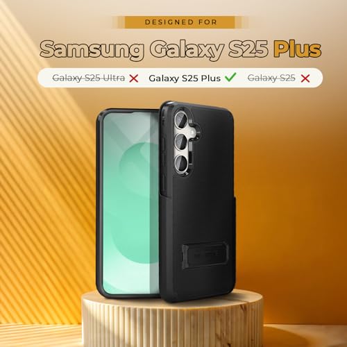 MOTIVE for Samsung Galaxy S25 Plus Case with Belt Clip and Stand | 6.7" | Case & Holster, MagSafe compatible, built-in Kickstand Horizontal, 360° rotating belt clip, slim low-profile fit - size: s25 Plus