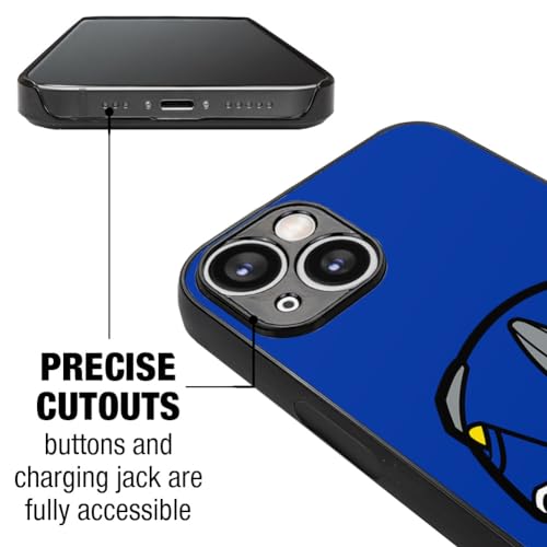 Power Rangers Blue Ranger Helmet Protective Slim Fit Plastic Bumper Case - color: iPhone 15 (Fits 6.12 Inch Display)