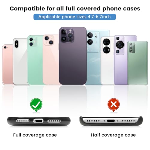 COCASES 4 Pack Phone Tether Tab, Phone Strap Replacement Part for Cell Phone, Safety Lanyard Patch (Black x4) - color: Black X4