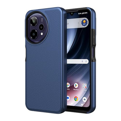 for Cricket Icon Plus 2026 (Plus Version Only) /AT&T Verge 2 Case with Tempered Glass Screen Protector,Dual Layer Heavy Duty Shockproof Protection (Blue) - color: Blue