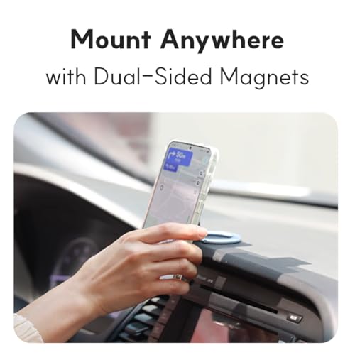 Phone Ring Holder for MagSafe Case, Strong Magnetic Cell Phone Grip, 360° Rotation Kickstand Compatible with iPhone and Android. - color: Black Titanium