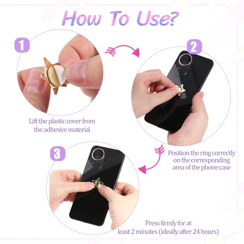 16 Pcs Metal Phone Finger Grip Hook Cute Heart Phone Charm Hooks Heart-Shaped Universal Adhesive Metal Hook Adhesive Smartphone Finger Ring Stand for Cellphone Case Pad Tablet DIY Accessories