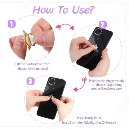 16 Pcs Metal Phone Finger Grip Hook Cute Heart Phone Charm Hooks Heart-Shaped Universal Adhesive Metal Hook Adhesive Smartphone Finger Ring Stand for Cellphone Case Pad Tablet DIY Accessories