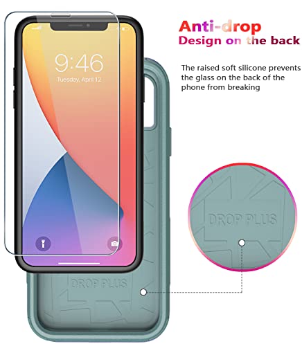 Diverbox for iPhone 11 Case [Shockproof] [Dropproof] [Tempered Glass Screen Protector],Heavy Duty Protection Phone Case Cover for Apple iPhone 11 (Pine Green-3in1) - color: Pine Green-3in1