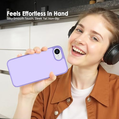 TENOC Phone Case Compatible with iPhone SE (2nd 2020 and 3rd 2022 Generation) & iPhone 7 & iPhone 8, Light Purple Case Translucent Protective Bumper Matte Hard Back Cover for 4.7 Inch - color: Light Purple, size: iPhone 7/8/SE