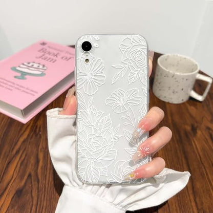 NITITOP Compatible for iPhone 17 Case Cute Clear Floral Flower - White | for Girls Women , Girly , Aesthetic , Soft TPU , Full Camera Lens , Protective , Shockproof Phone Cover - color: White