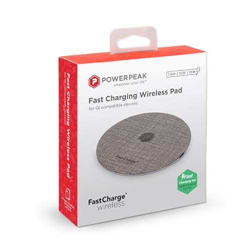 Wireless Fast Charger, 15W Aluminum Fast Charging Pad, USB-A to USB-C Cable Included, Compatible with iPhone Apple & Android | Gray (Pad)