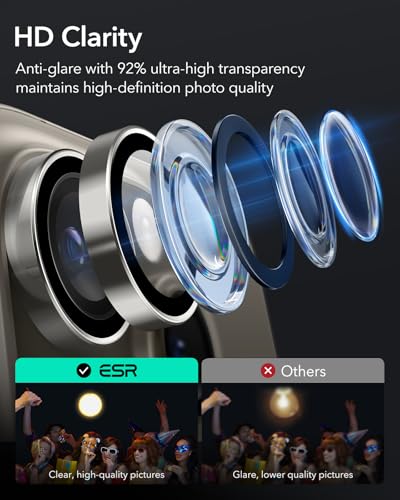 ESR for iPhone 17 Pro Max/17 Pro Camera Lens Protector, 1 Pack, Titanium - color: Titanium