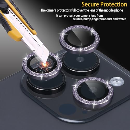 Camera Protector for iPhone 14 Pro/14 Pro Max Glitter Deep Purple - color: Glitter Deep Purple