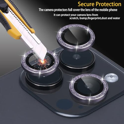 Camera Protector for iPhone 14 Pro/14 Pro Max Glitter Deep Purple - color: Glitter Deep Purple