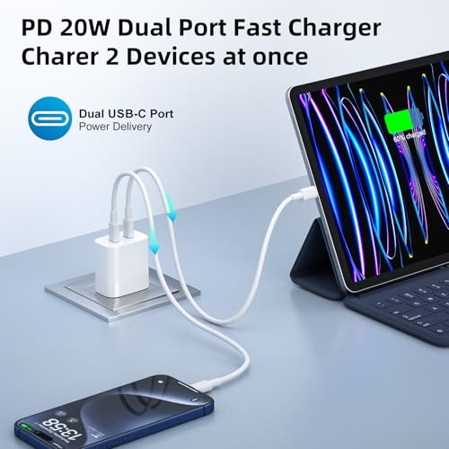USB C Charger Block for iPhone 17 16 15 Fast Charger Block, (4-Pack) - color: /Green/Purple/Pink/White
