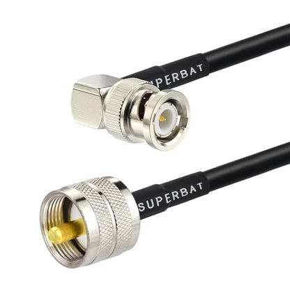 Superbat PL259 to BNC Cable UHF Male to BNC Male RG58 Coax Cable 10ft - size: 10ft, style: bnc to pl259