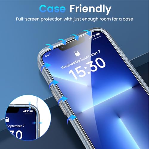 Fotbor for [3+3 Pack] iPhone 13 Pro Max Screen Protector with Camera Lens Protector, 9H Tempered Glass Case Friendly Film with Easy Installation Kit 6.7'' - size: iPhone 13 Pro Max-6.7 inch