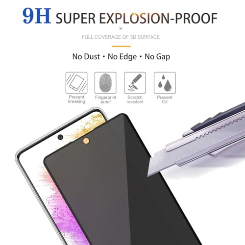 3 Pack Privacy Screen Protector for Samsung Galaxy A73/ A72/ A71 - color: Samsung Galaxy A73