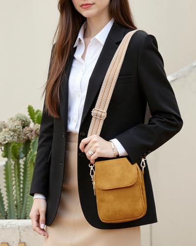 Fashion Small Crossbody Bags for Women Trendy Designer Cell Phone Purses | Adjustable Straps,with Card Holder,Detachable Wristlet Strap,small Cross Body Bag for Woman,Mini Bags,Travel Purse,Work,Gym - color: Yellow