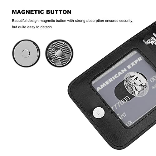 KIHUWEY for iPhone 14 Pro Max Wallet Case Card Holder Kickstand, Black | Credit Card Slots, PU Leather, Magnetic Clasp, Flip Heavy Duty Protection Cover for Men and Women - color: Black