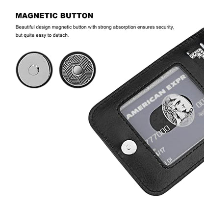 KIHUWEY for iPhone 14 Pro Max Wallet Case Card Holder Kickstand, Black | Credit Card Slots, PU Leather, Magnetic Clasp, Flip Heavy Duty Protection Cover for Men and Women - color: Black