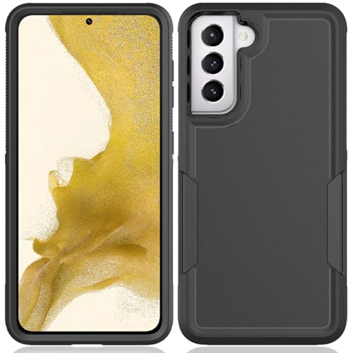 TENOC Phone Case for Samsung Galaxy S22, Black Case Heavy Duty Protective Cover Shockproof Rugged Bumper - color: Black Solid, size: S22